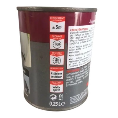 Patine de Finition antirouille V33 0,25L Aluminium 3153890116560 V33 5,00 € 5,00 € Patine de Finition antirouille V33 0,25L Aluminium 3153890116560 V33 5,00 € 5,00 €