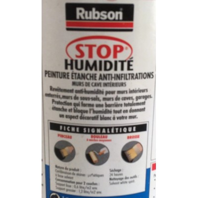 Peinture stop humidité Rubson 0,75L Blanc 3178040205062 Rubson 22,80 € 11,40 €