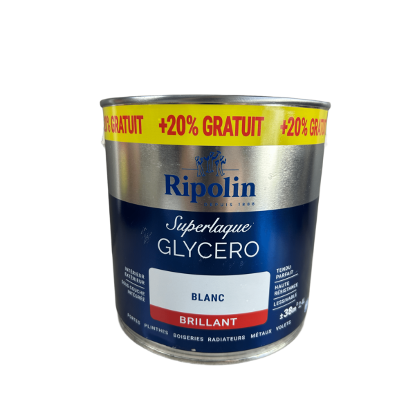 Peinture superlaque glycero RIPOLIN Blanc Brillant 2,4L