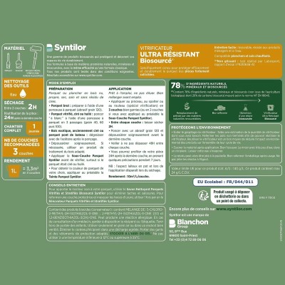Vitrificateur ultra résistant biosourcé Syntilor incolore satiné 2,5L 3239910871135 Syntilor 72,90 € 29,90 €