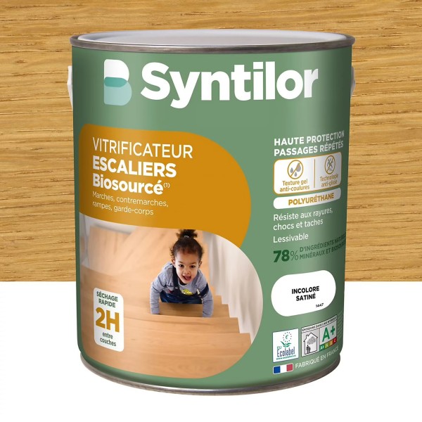 Vitrificateur escaliers Biosourcé SYNTILOR incolore satiné 2,5L