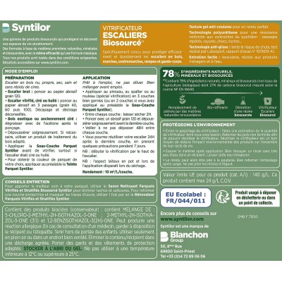 Vitrificateur escaliers Biosourcé SYNTILOR incolore satiné 2,5L 3239910720471 Syntilor 79,90 € 29,90 €