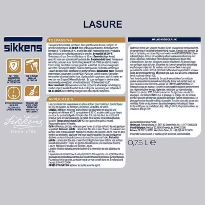Lasure glycéro SIKKENS Satin Chêne Clair 0.75 L 8711113125345 Sikkens 50,90 € 19,90 €