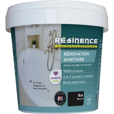 Résine sanitaire Résinence noir brillant 0,5L Résine sanitaire Résinence noir brillant 0,5L