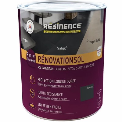 Résine de rénovation sol bi composante époxy Résinence graphite 2L 3700441984286 Resinence 91,90 € 39,00 €