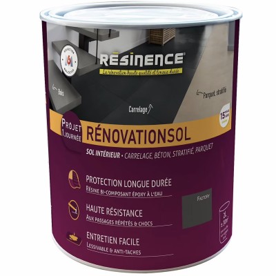 Résine de rénovation sol bi composante époxy Résinence factory 2L 3700441984309 Resinence 91,90 € 39,00 € Résine de rénovation sol bi composante époxy Résinence factory 2L 3700441984309 Resinence 91,90 € 39,00 €