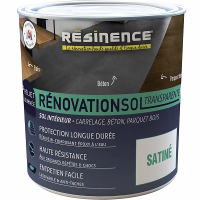 Résine de rénovation sol bi composante époxy Résinence transparent 300ml 3700441984477 Resinence 28,90 € 13,00 € Résine de rénovation sol bi composante époxy Résinence transparent 300ml 3700441984477 Resinence 28,90 € 13,00 €