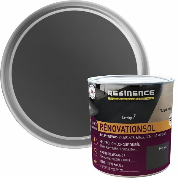 Résine de rénovation sol bi composante époxy Résinence factory 300ml