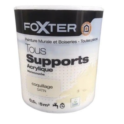 Peinture murale et boiseries toutes pièces FOXTER Satin 0,5L  Foxter 8,90 € 3,00 €