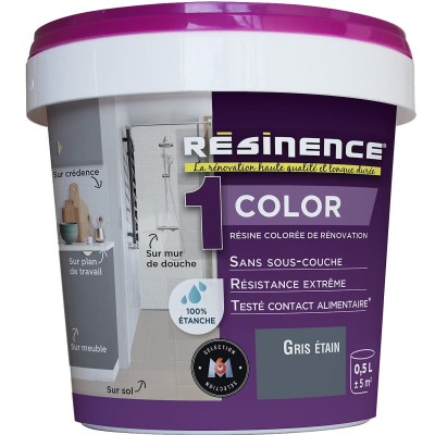 Résine multisupports Résinence Color Gris étain 500ml
