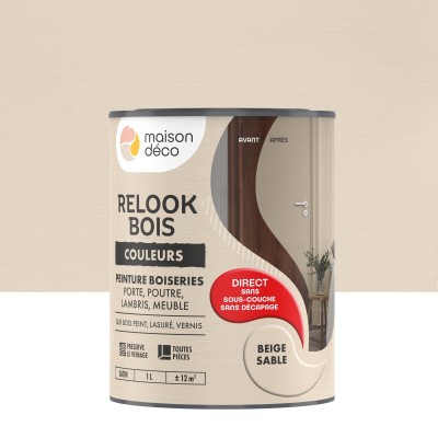 Peinture Relook bois MAISON DECO beige sable satine 1L 3700098224919 Maison Déco 28,70 € 15,00 €