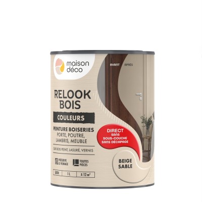 Peinture Relook bois MAISON DECO beige sable satine 1L 3700098224919 Maison Déco 28,70 € 15,00 €