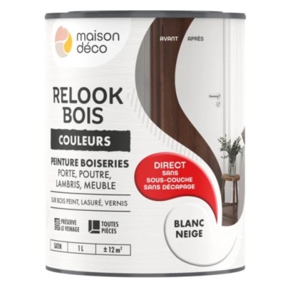 Peinture Relook bois MAISON DECO blanc neige satiné 1L 3700098224872 Maison Déco 28,70 € 15,00 €