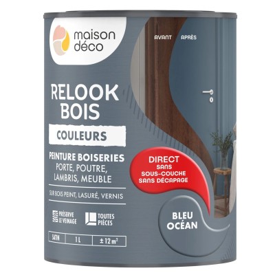 Peinture Relook bois MAISON DECO bleu océan satiné 1L 3700098225015 Maison Déco 28,70 € 15,00 €