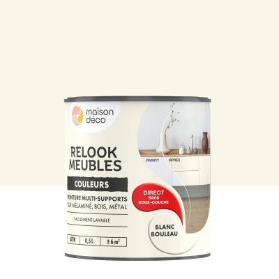 Peinture Relook bois MAISON DECO blanc bouleau satiné 0,5L 3700098214057 Maison Déco 25,90 € 12,20 €