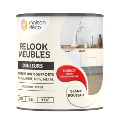 Peinture Relook bois MAISON DECO blanc bouleau satiné 0,5L 3700098214057 Maison Déco 25,90 € 12,20 €