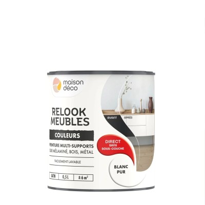 Peinture Relook bois MAISON DECO blanc pur satiné 0,5L 3700098224810 Maison Déco 25,90 € 12,20 €