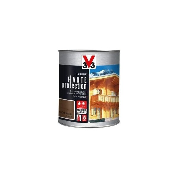 Lasure Haute Protection V33 bois chêne moyen 1L