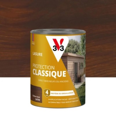 Lasure Protection Classique V33 4 ans chêne foncé satin 0,75 L 3153895225786 V33 16,90 € 10,00 €