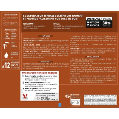 Saturateur terrasse extérieur V33 naturel mat 5L 3153895244398 V33 58,90 € 29,45 €