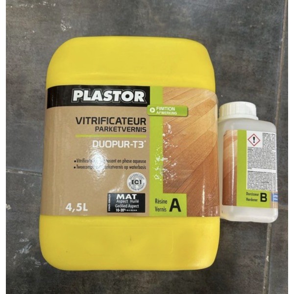 Vitrificateur bicomposant en phase aqueuse PLASTOR 5L aspect huilé mat