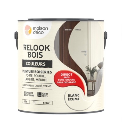 Peinture Relook bois MAISON DECO blanc écume satiné 2L 3700098224902 Maison Déco 52,90 € 26,45 €
