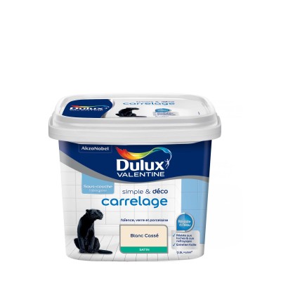 Peinture simple et deco carrelage DULUX VALENTINE Blanc Casse Satin 0,5L 3031520237383  31,90 € 15,95 €