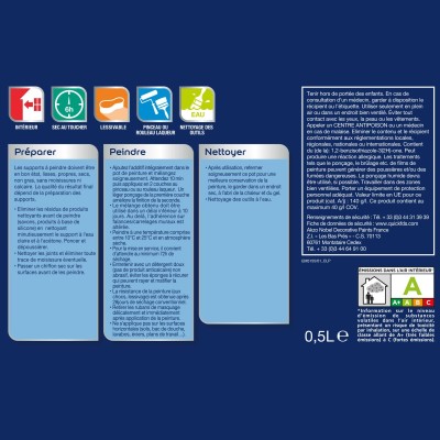 Peinture simple et deco carrelage DULUX VALENTINE Blanc Casse Satin 0,5L 3031520237383  31,90 € 15,95 €