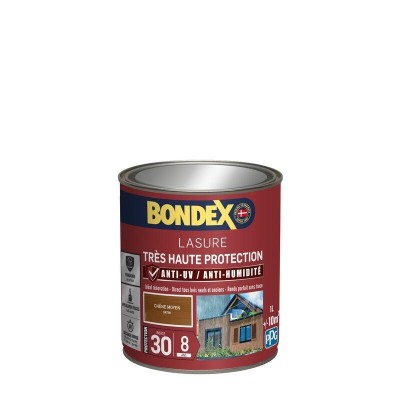 Lasure Bondex Tres Haute Protection 8 Ans Chêne moyen Satiné 1L 3261544319325 Bondex 36,90 € 18,45 €