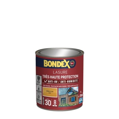 Lasure Bondex Tres Haute Protection 8 Ans Chêne clair Satiné 1L 3261544319301 Bondex 36,90 € 18,45 €