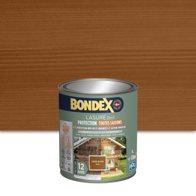 Lasure BONDEX 12 ans chêne moyen satiné 1L 3174264783188 Bondex 36,90 € 18,45 €