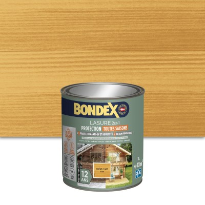 Lasure BONDEX 12 ans chêne clair satiné 1L 3174264783126 Bondex 36,90 € 18,45 €