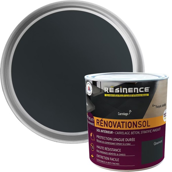 Résine de rénovation sol bi composante époxy Résinence  graphite 300ml