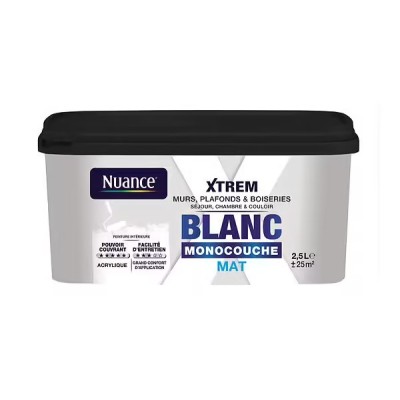 Peinture XTREM Monocouche NUANCE Blanc Mat 2,5L 3505391098553  24,90 € 15,90 €