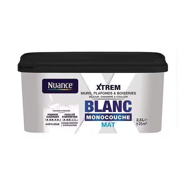 Peinture XTREM Monocouche NUANCE Blanc Mat 2,5L