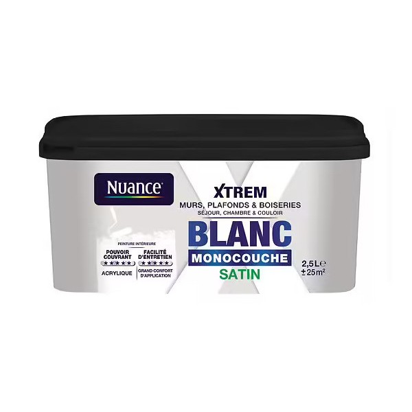 Peinture XTREM Monocouche NUANCE Blanc Satin 2,5L