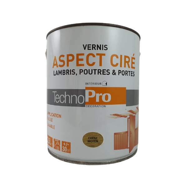 Vernis Lambris Poutres Portes TechnoPro 2.5L Chêne moyen ciré