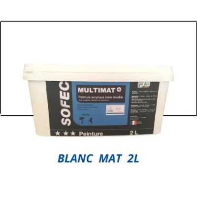 Peinture acrylique mate Intérieur / Extérieur MULTIMAT+ SOFEC blanc 2L  Sofec 25,00 € 25,00 €