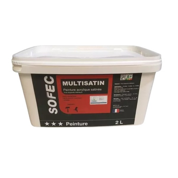 Peinture acrylique Multisatin Sofec 2L Blanc