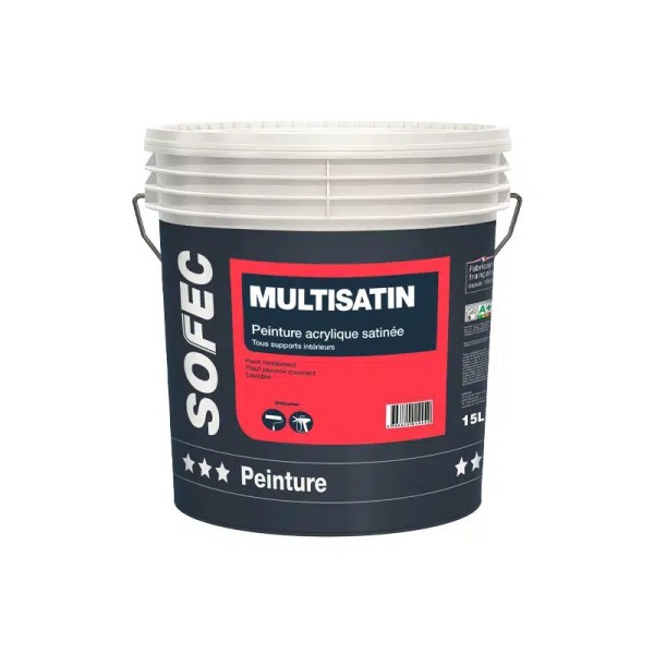 Peinture acrylique Multisatin Sofec 15L Blanc