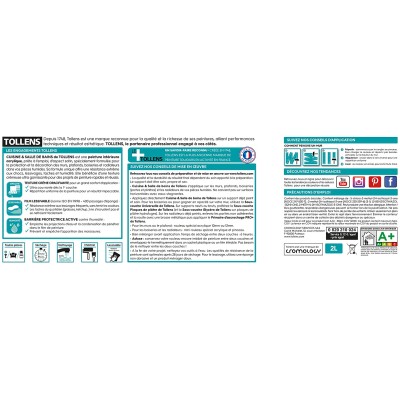Peinture Tollens Cuisine & Bains 2L satinée blanc 3463975371631 Tollens 59,90 € 29,90 €