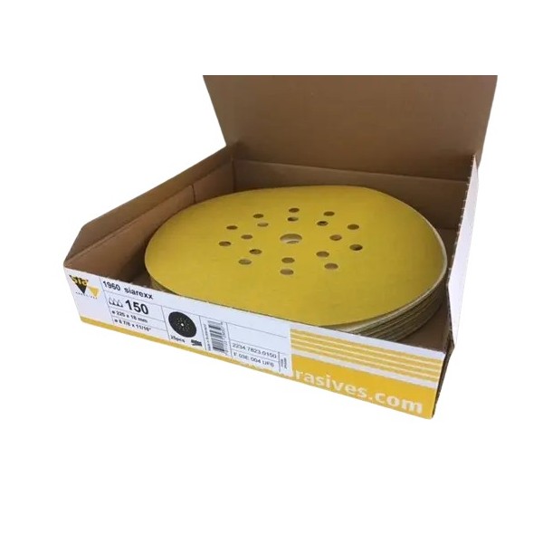 25 disques abrasifs 225 mm P150 pour ponceuse girafe