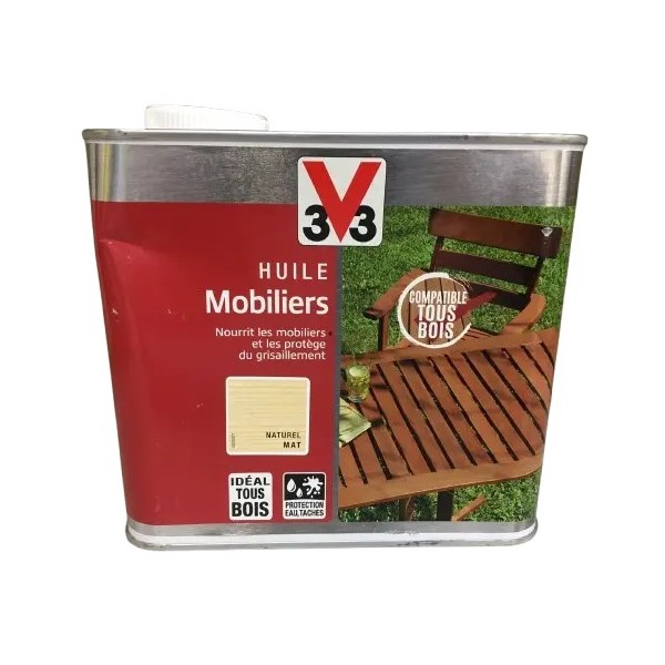 Huile mobilier bois extérieur V33 naturel mat 2L