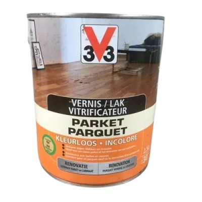 Vitrificateur rénovation parquet vitrifié et stratifié V33 incolore mat 2.5L 3153890144587 V33 58,90 € 29,00 € Vitrificateur rénovation parquet vitrifié et stratifié V33 incolore mat 2.5L 3153890144587 V33 58,90 € 29,00 €