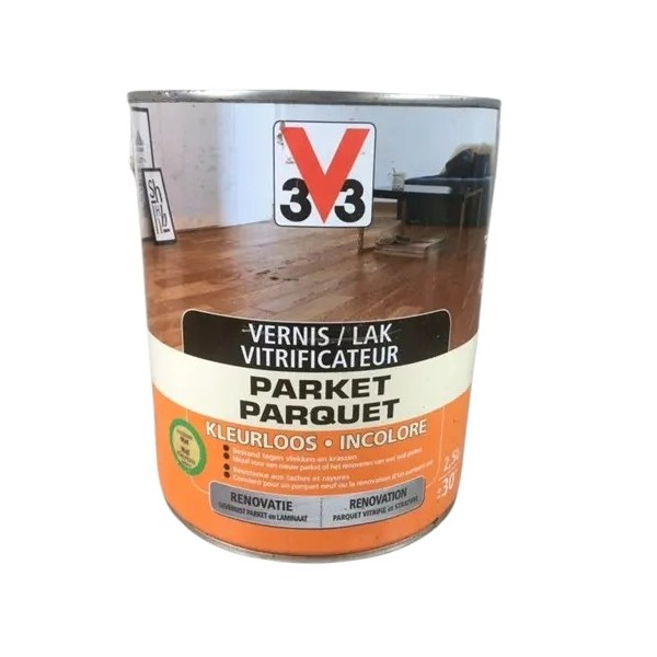 Vitrificateur rénovation parquet vitrifié et stratifié V33 incolore mat 2.5L