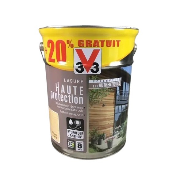 Lasure haute protection incolore satin V33 6L