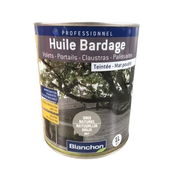 Huile Bardage Bois Blanchon Gris Naturel 1L