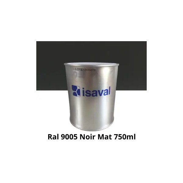 Peinture laque industrielle de finition mate ISAVAL Noir Mat Ral 9005 750ml