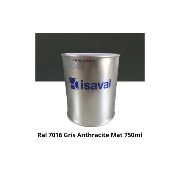Peinture laque industrielle de finition mate ISAVAL Gris Anthracite Mat Ral 7016 750ml