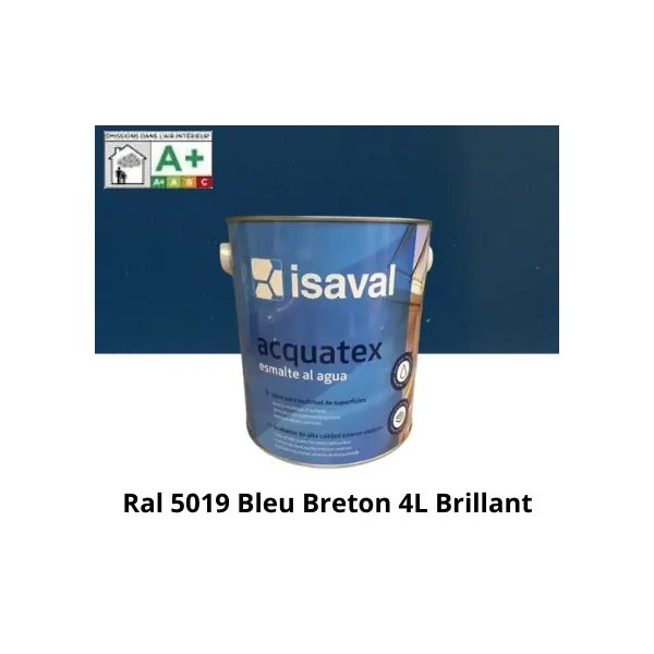 Peinture de Renovation Multi-supports Acquatex de ISAVAL Bleu Breton Brillant 4L
